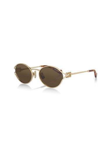 Miu Miu MU 52YS 7OE-01T Oval Shape Gold Coffe