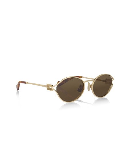 Miu Miu MU 52YS 7OE-01T Oval Shape Gold Coffe