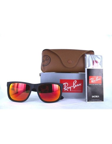 Ray Ban Rb4165 622/6q Justin Rojo Espejo Negro Original | Sunnies.uno