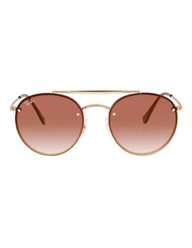 Ray Ban Rb3614n 148/11 Round Double Bridge Blaze Negro Gris degrada...