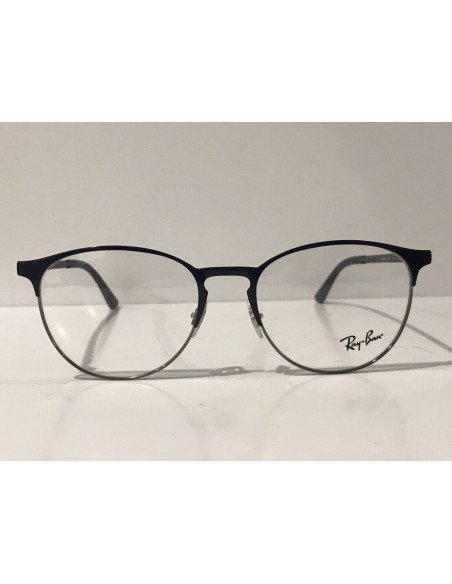 Ray Ban Oftalmico Rb6375 2981 Round Metal Azul Plateado | Sunnies.uno